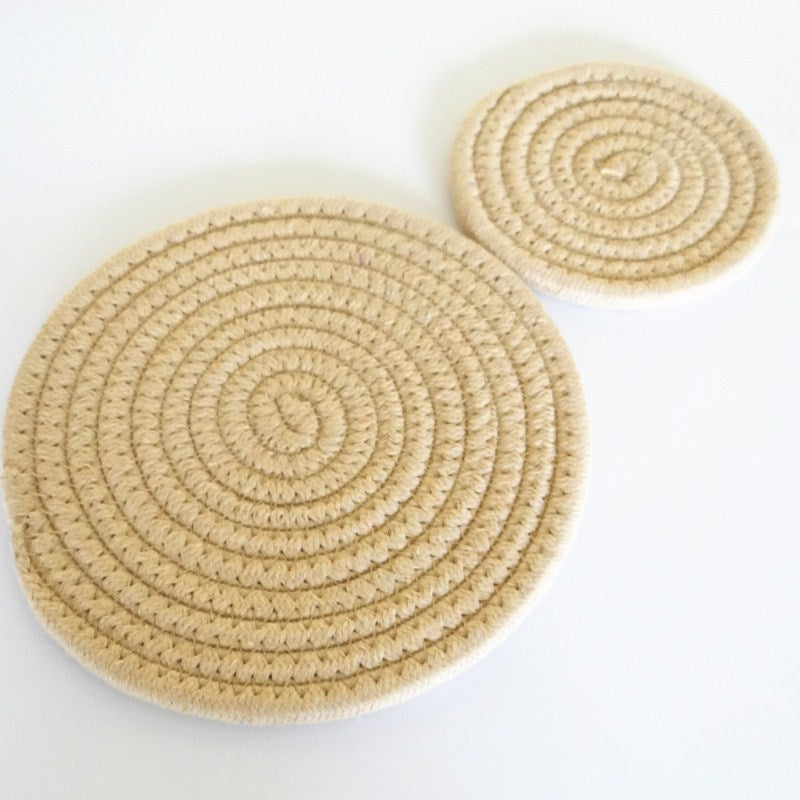 Japanese Cotton Rope Placemat, Round Oval Trivet and Coaster