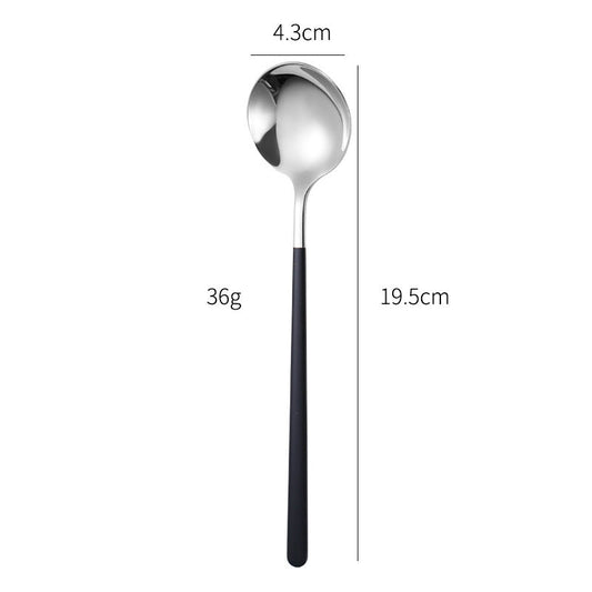 Stainless Steel Long Handle Spoon – Modern Dessert & Tableware Serving Spoon