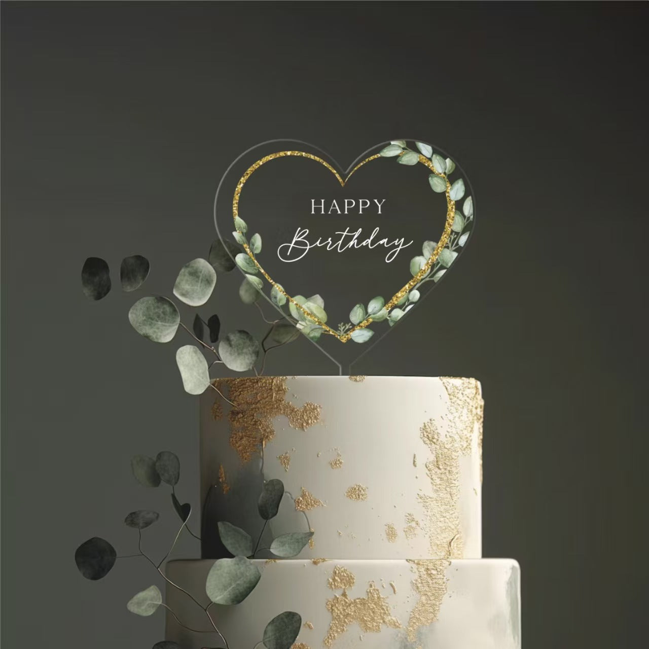 Clear Acrylic Cake Topper for Anniversary and Party