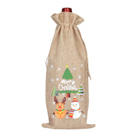 Christmas Wine Gift Bag – Drawstring Bottle Gift Sack for Wine & Champagne