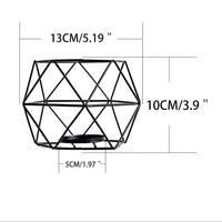 Geometric Iron Candleholder Set, Modern Decorative Ornament