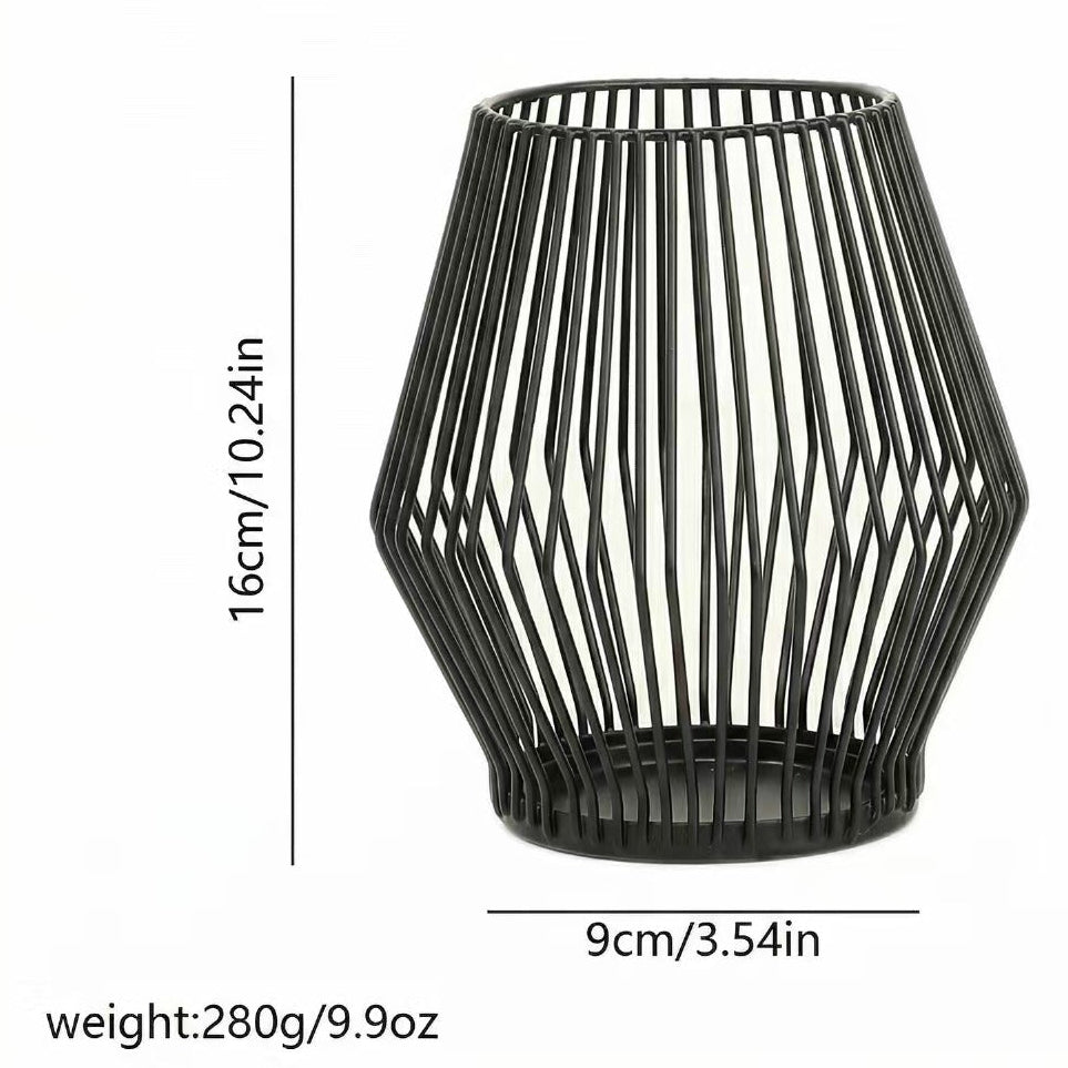 Minimalist Metal Hollow Candle Holder Set of 2