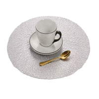Gold Foil PVC Placemat Round Heat Resistant Table Mat