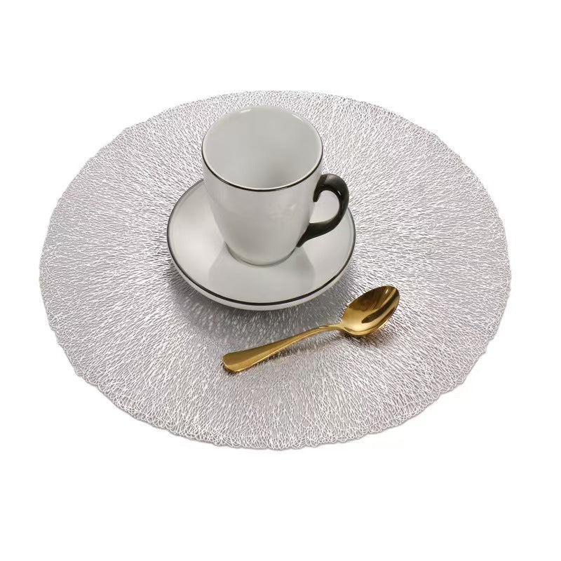 Gold Foil PVC Placemat Round Heat Resistant Table Mat