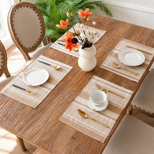 Striped Cotton Linen Placemat & Photography Backdrop
