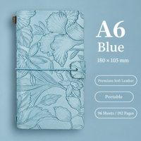 Floral Embossed Journal with Elastic Closure in Four Pastel Colors