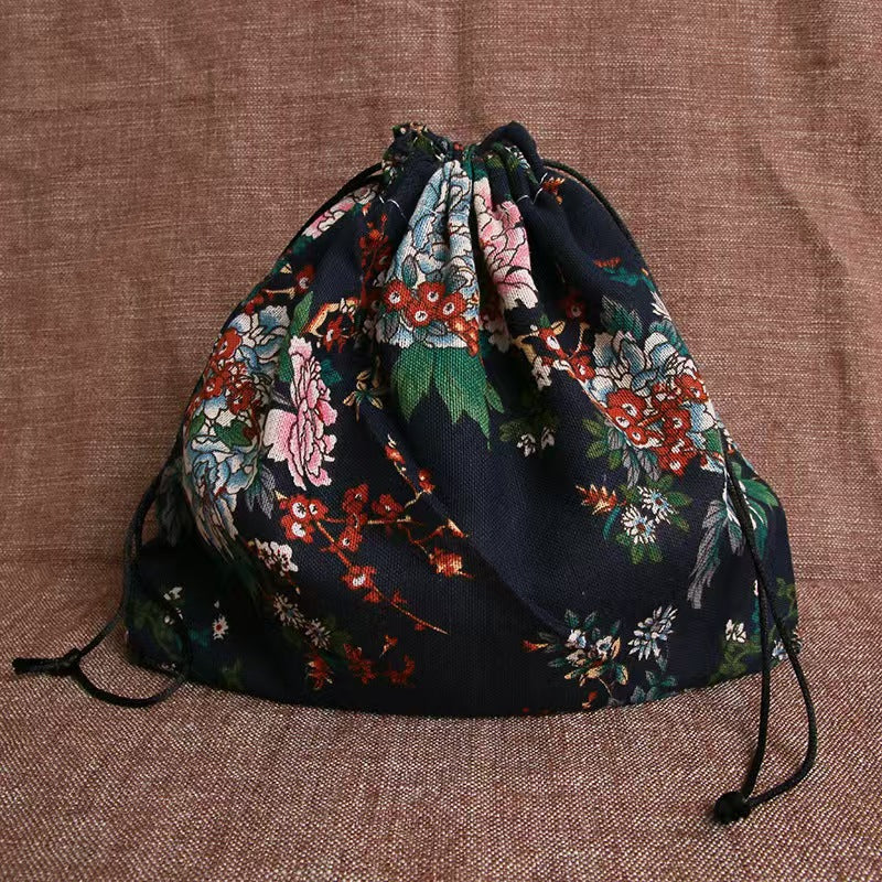 Cotton Linen Lunch Bag Storage Tote