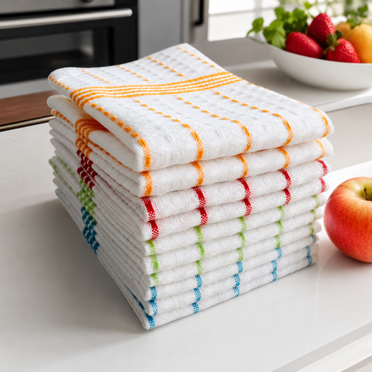 Cotton Waffle Dish Cloth Set, 30 x 30 cm Kitchen Cleaning Towels, 10 pcs