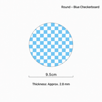 Round Checkerboard Acrylic Coaster – Colorful Drink Mat