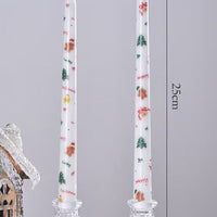 25cm Christmas Printed Taper Candles – Set of 2
