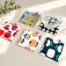 Countryside Floral Print Double Layer Square Fabric Coaster, Heat Resistant Mug and Tea Cup Mat