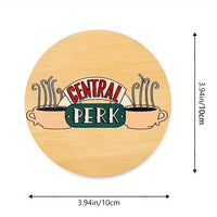 Wooden Coaster Set with Holder Table Drink Coasters