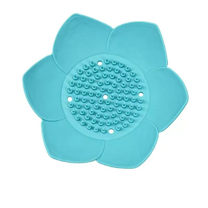 Lotus Shape Silicone Soap Dish Drain Tray