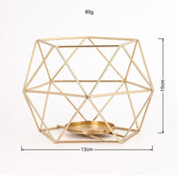 Geometric Iron Candleholder Set, Modern Decorative Ornament