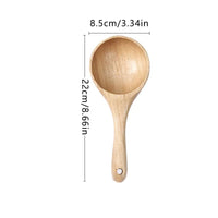 Large Wooden Soup Spoon Deep Bowl Serving Ladle