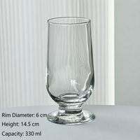 Vintage Footed Glass Tumbler – 300ml Elegant Drinking Cup