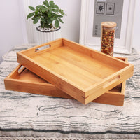 Rectangular Bamboo Serving Tray – Natural Wood Bread & Fruit Tray