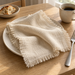 Fringed Cotton Linen Napkins for Relaxed Gatherings and Beautiful Table Settings, 45 x 45 cm