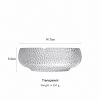 Luxury Textured Glass Ashtray – Crystal Pattern Decorative Cigarette Ashtray Tray for Home, Office, Bar & Hotel