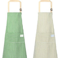 Cotton Linen Apron for Women, Cute Sleeveless Kitchen Smock with Front Pocket