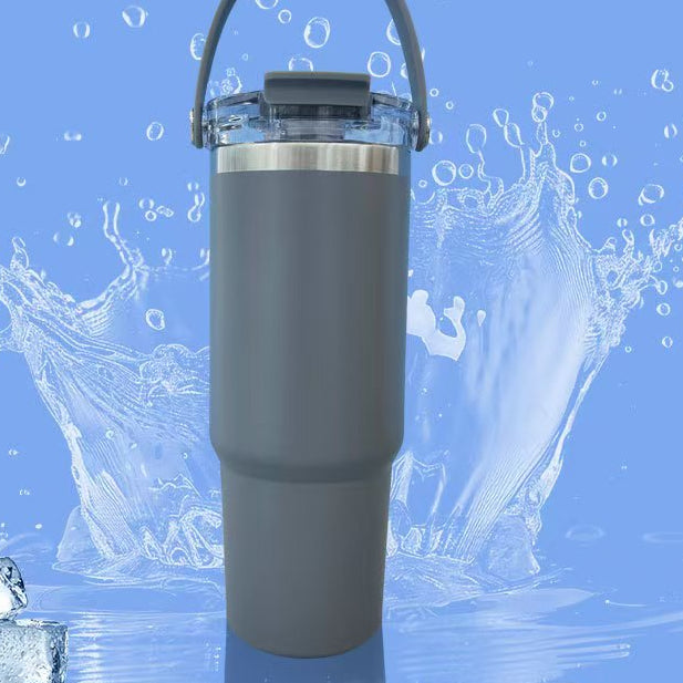 30oz Insulated Tumbler with Handle and Straw