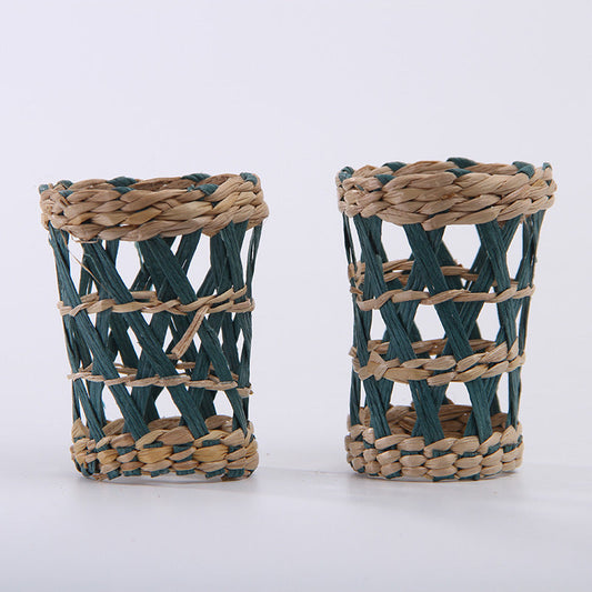 Handwoven Vase Cover – Natural Wicker Decorative Vase Sleeve