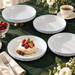7 Inch Ceramic Dinner Plates Set of 4 – White Porcelain Dessert Plates with Elegant Ripple Edge Design for Kitchen, Dining & Home Decor