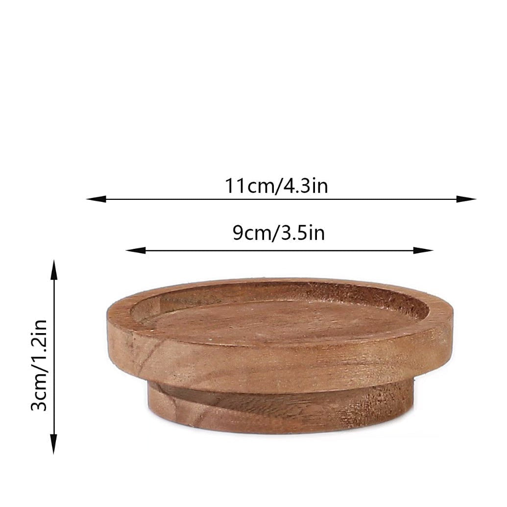 Natural Wood Candle Tray Rustic Decor Base