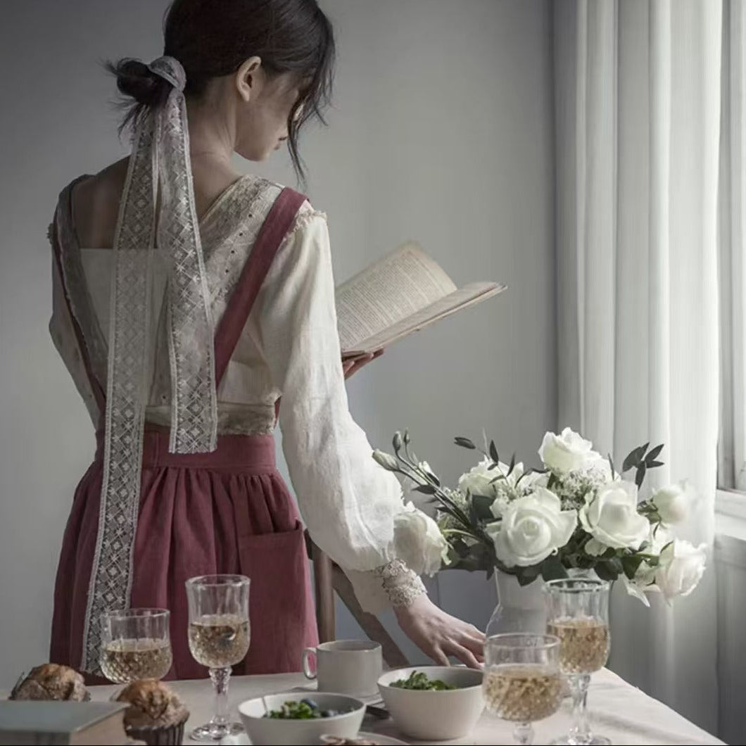 Vintage Ruffle Cotton Apron