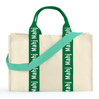 Mahjong Tote Bag – Large Canvas Shoulder Bag with Adjustable Strap
