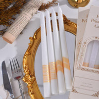 Black White Gold Taper Candles 4-Pack