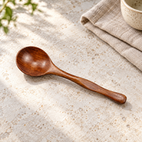 Small Nanmu Wood Dessert Spoon with Sculpted Handle