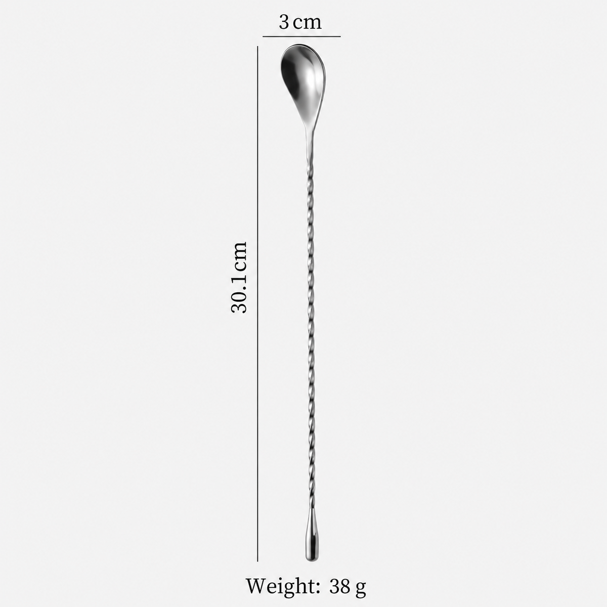 Stainless Steel Long Handle Bar Spoon, Double Ended Cocktail Spoon Fork