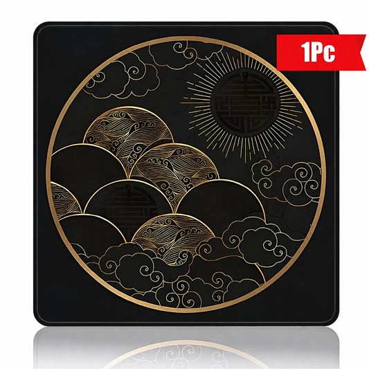 Diatom Mud Desk Mat – Luxury Gold Pattern Mouse Pad, Vintage Oriental Table Mat for Office & Home Decor