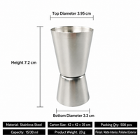 304 Stainless Steel Double Sided Cocktail Jigger Measuring Cup