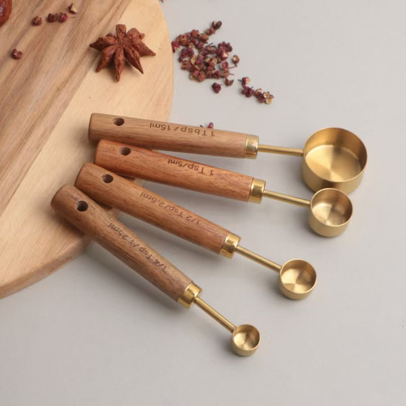 Gold Stainless Steel Measuring Spoon Set