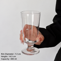 Vintage Footed Glass Tumbler – 300ml Elegant Drinking Cup