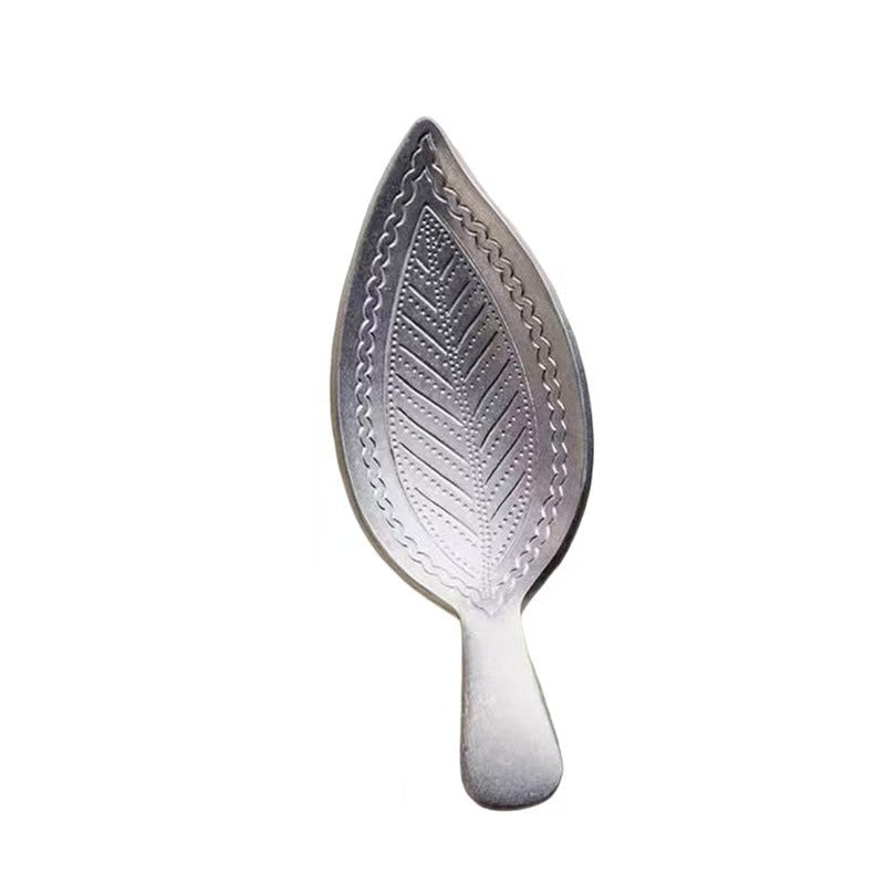 Vintage Leaf Embossed Stainless Steel Teaspoon