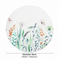 Round Cotton Rope Placemat, Printed Heat-Resistant Table Mat