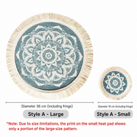Printed Boho Placemat, Mandala Tassel Table Mat for Kitchen Decor