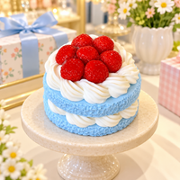 Blue Strawberry Cream Cake Squishy Squeeze Toy