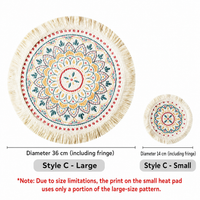 Printed Boho Placemat, Mandala Tassel Table Mat for Kitchen Decor