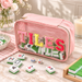 Large Mahjong Storage Bag – Waterproof PVC Travel Organizer with Letter Design for Mahjong Sets & Accessories