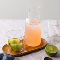 Hand Blown Heat Resistant Glass Carafe Tumbler Set