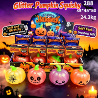Glitter Pumpkin Squishy TPR Halloween Squeeze Toy Set (12PC)