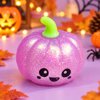 Glitter Pumpkin Squishy TPR Halloween Squeeze Toy Set (12PC)