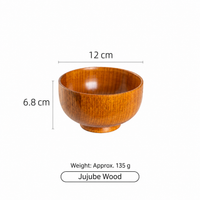 Jujube Wood Bowl,Warm Brown Wood Grain