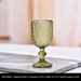 Vintage Green Glass Goblet, Embossed Floral Wine Glass, Retro Textured Drinking Cup