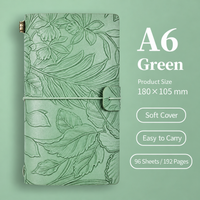 Floral Embossed Journal with Elastic Closure in Four Pastel Colors