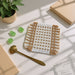 Handwoven Rattan Coaster, 4-Inch Square Woven Drink Mat